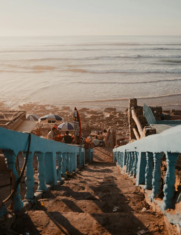 Steps overlooking the ocean