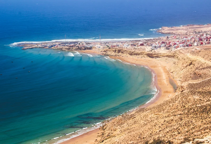 The sweep of Magic Bay from above